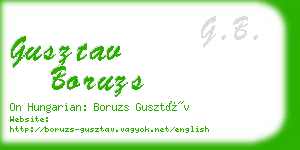 gusztav boruzs business card